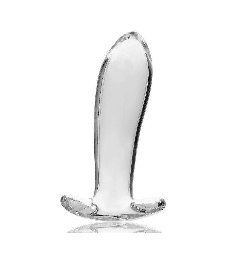 NEBULA SERIES BY IBIZA - MODEL 5 ANAL PLUG BOROSILICATE GLASS CLEAR 12.5 CM -O- 3.5 CM