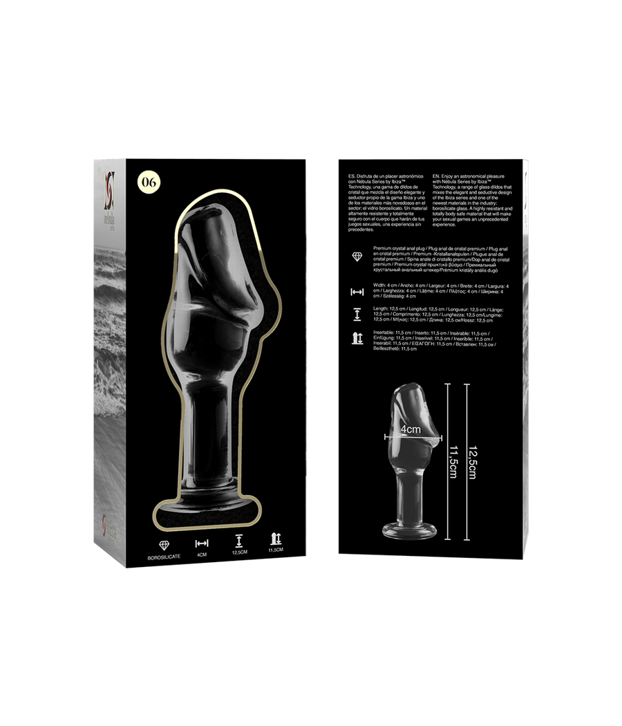 NEBULA SERIES BY IBIZA - MODELO 6 PLUG CRISTAL TRANSPARENTE 12.5 CM -O- 4 CM
