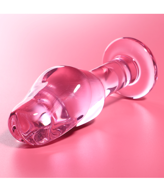 NEBULA SERIES BY IBIZA - MODELO 6 PLUG ANAL VIDRO BOROSILICADO ROSA 12.5 CM -O- 4 CM