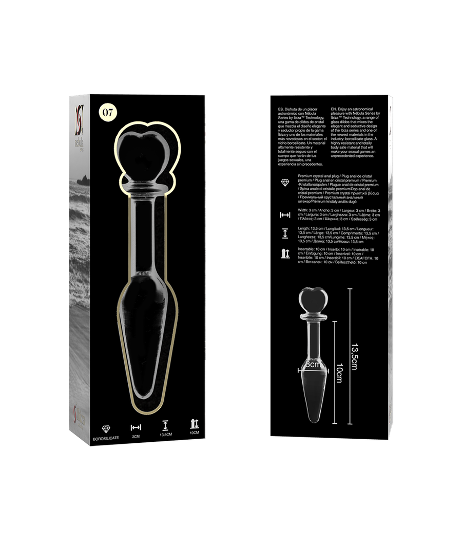 NEBULA SERIES BY IBIZA - PLUG ANAL MODÈLE 7 VERRE BOROSILICATE CLAIR 13.5 CM -O- 3 CM
