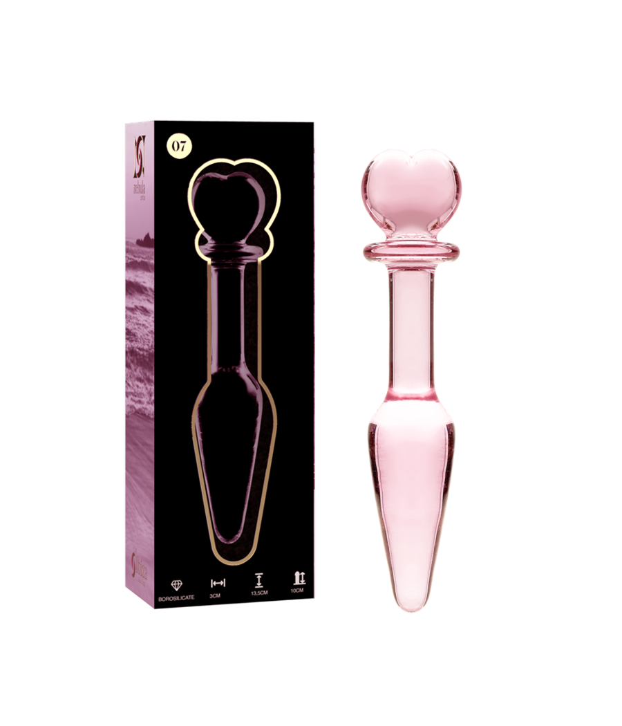 NEBULA SERIES BY IBIZA - MODEL 7 ANAL PLUG BOROSILICATE GLASS PINK 13.5 CM -O- 3 CM