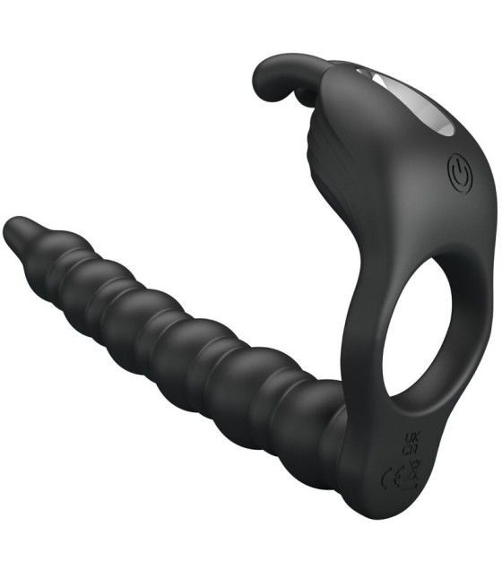 PRETTY LOVE - BLACKNEY ANILLO PENE CON PLUG VIBRADOR NEGRO
