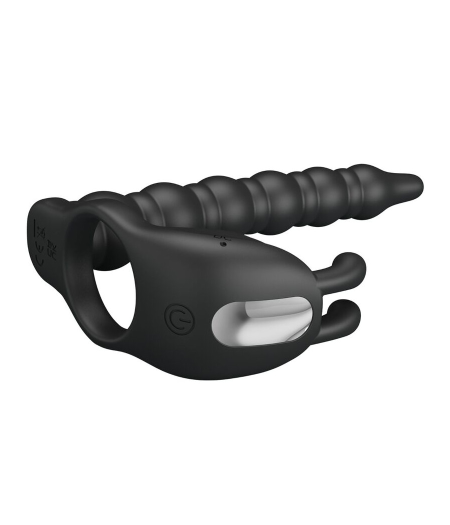 PRETTY LOVE - BLACKNEY PENIS RING WITH BLACK VIBRATOR PLUG