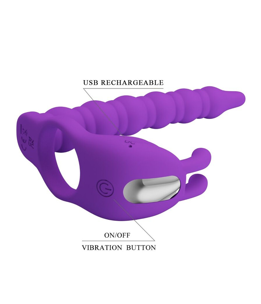 PRETTY LOVE - BLACKNEY PENIS RING WITH LILA VIBRATOR PLUG