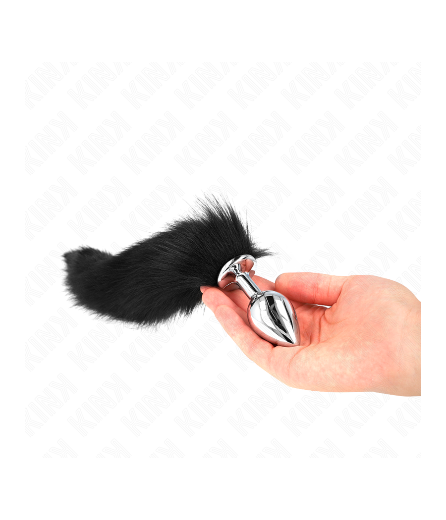 KINK - PLUG ANALE MISURA M 8 X 3,5 CM CON CODA SINTETICA 40 CM NERO