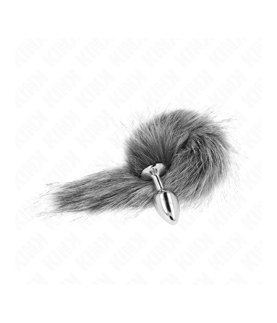 KINK - ANAL PLUG SIZE S 7 X 3 CM WITH SYNTHETIC TAIL 40 CM GREY