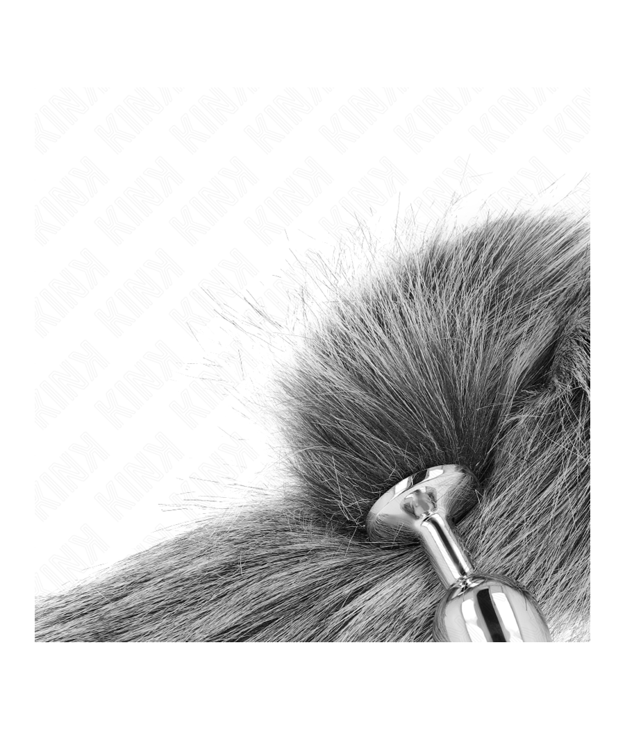 KINK - ANAL PLUG GRÖSSE S 7 X 3 CM MIT KUNSTSTOFFSCHWANZ 40 CM GRAU