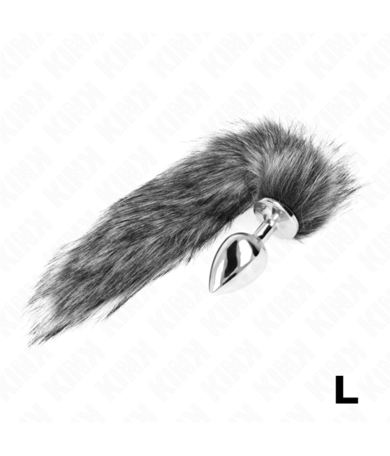 KINK - ANAL PLUG SIZE L 10 X 4 CM WITH SYNTHETIC TAIL 40 CM GREY