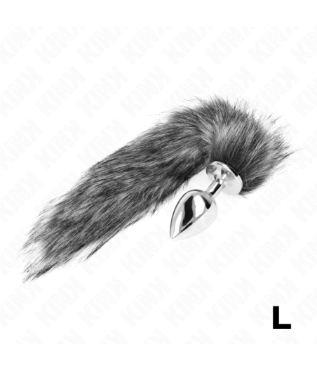 KINK - ANAL PLUG SIZE L 10 X 4 CM WITH SYNTHETIC TAIL 40 CM GREY