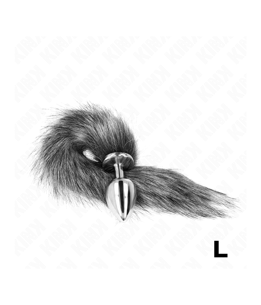 KINK - ANAL PLUG SIZE L 10 X 4 CM WITH SYNTHETIC TAIL 40 CM GREY