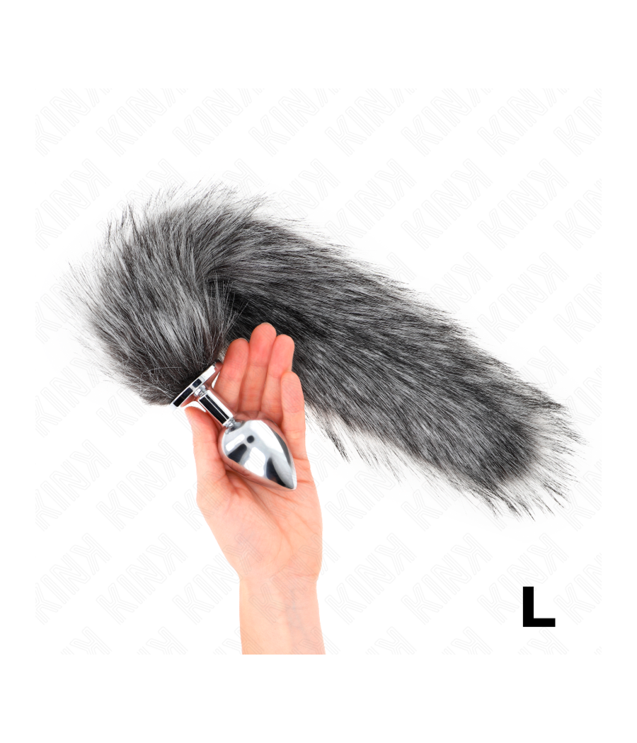 KINK - ANAL PLUG SIZE L 10 X 4 CM WITH SYNTHETIC TAIL 40 CM GREY