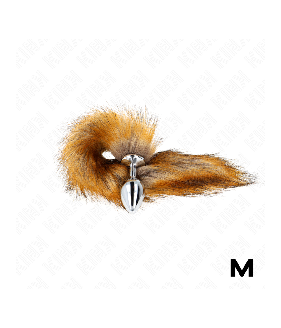 KINK - PLUG ANALE MISURA M 8 X 3,5 CM CON CODA SINTETICA 40 CM MARRONE