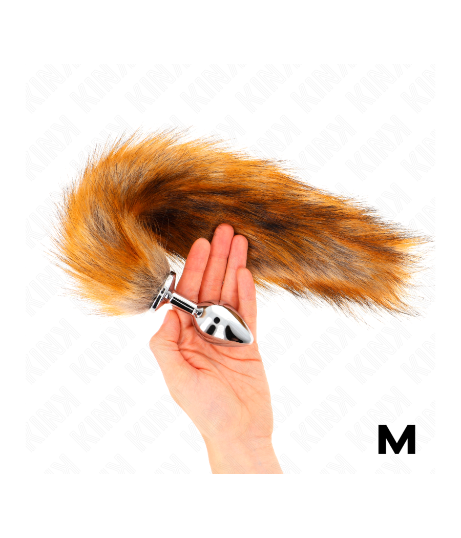 KINK - PLUG ANALE MISURA M 8 X 3,5 CM CON CODA SINTETICA 40 CM MARRONE