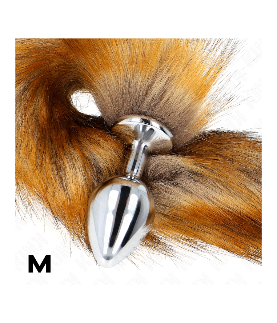 KINK - PLUG ANAL TALLA M 8 X 3.5 CM CON COLA SINTÉTICA 40 CM MARRÓN