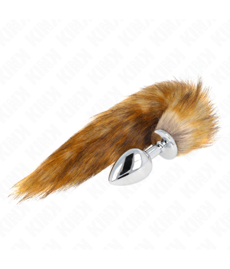 KINK - PLUG ANAL TAILLE L 10 X 4 CM AVEC QUEUE SYNTHÉTIQUE 40 CM MARRON