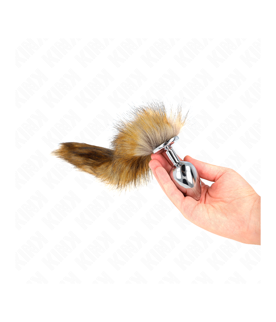 KINK - PLUG ANAL TAMANHO L 10 X 4 CM COM CAUDA SINTÉTICA 40 CM MARROM