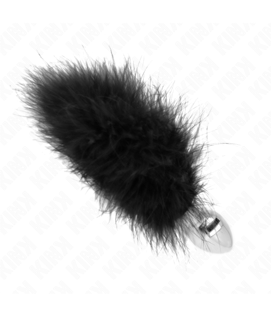 KINK - STAINLESS STEEL ANAL PLUG 11 x 7 CM WITH FEATHER 11 CM