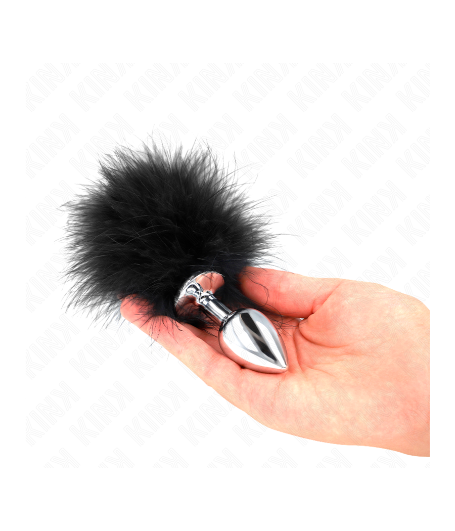KINK - STAINLESS STEEL ANAL PLUG 11 x 7 CM WITH FEATHER 11 CM