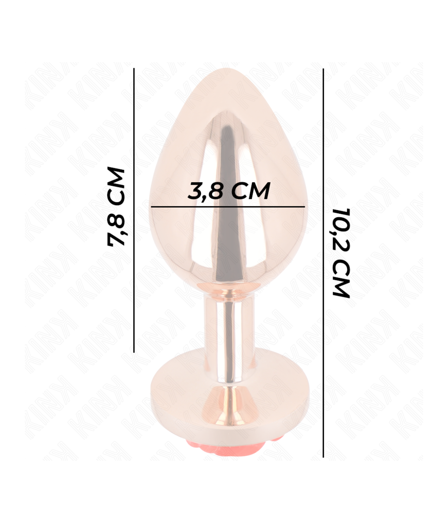 KINK - ROSA GOLDENER ANALSTECKER MIT ROTER ROSE L