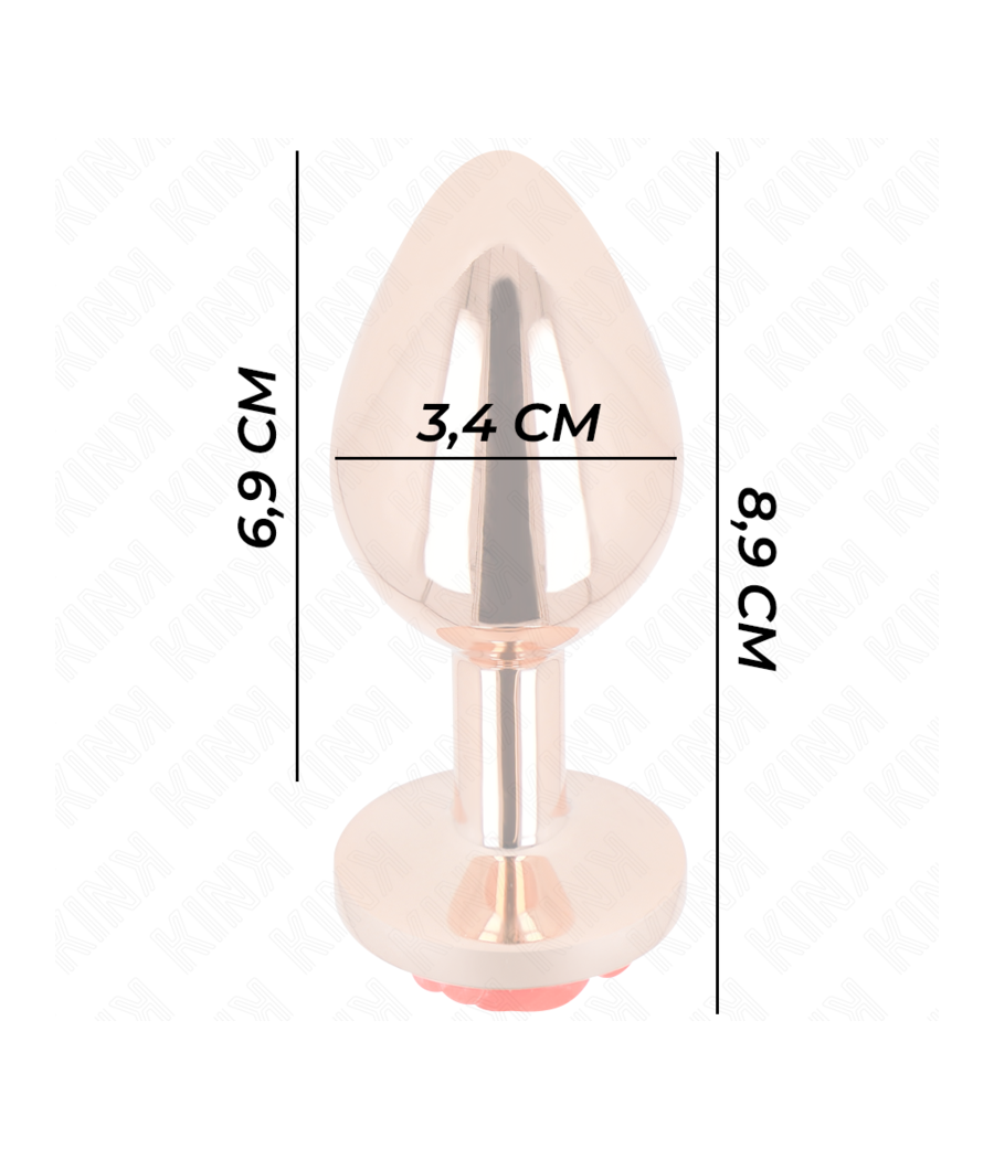 KINK - PLUG ANALE IN ORO ROSA CON ROSA ROSSA M
