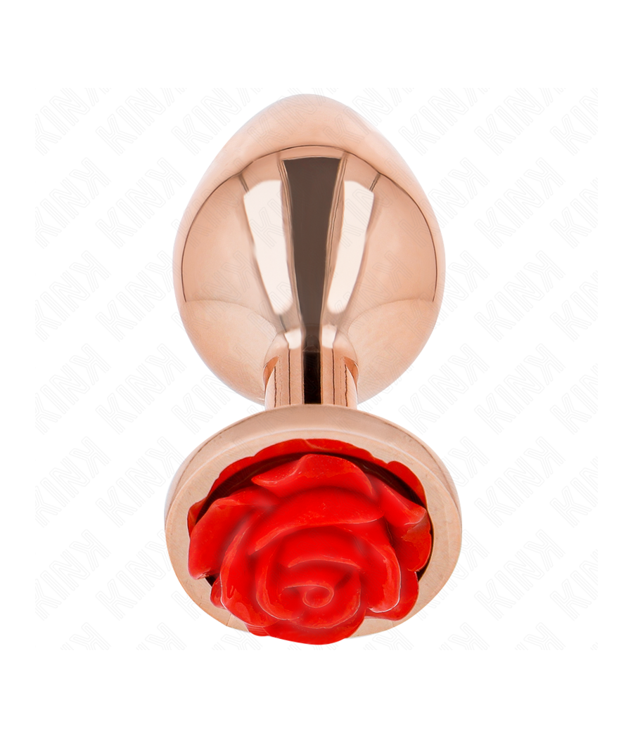 KINK - ROSA GOLDENER ANALSTECKER MIT ROTER ROSE S