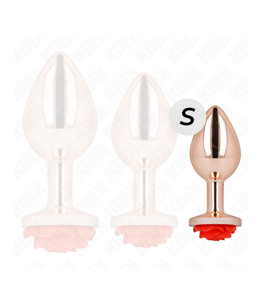 KINK - ROSA GOLDENER ANALSTECKER MIT ROTER ROSE S