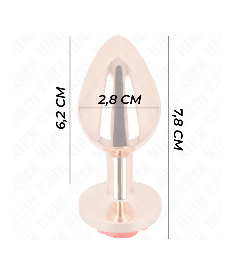 KINK - ROSA GOLDENER ANALSTECKER MIT ROTER ROSE S