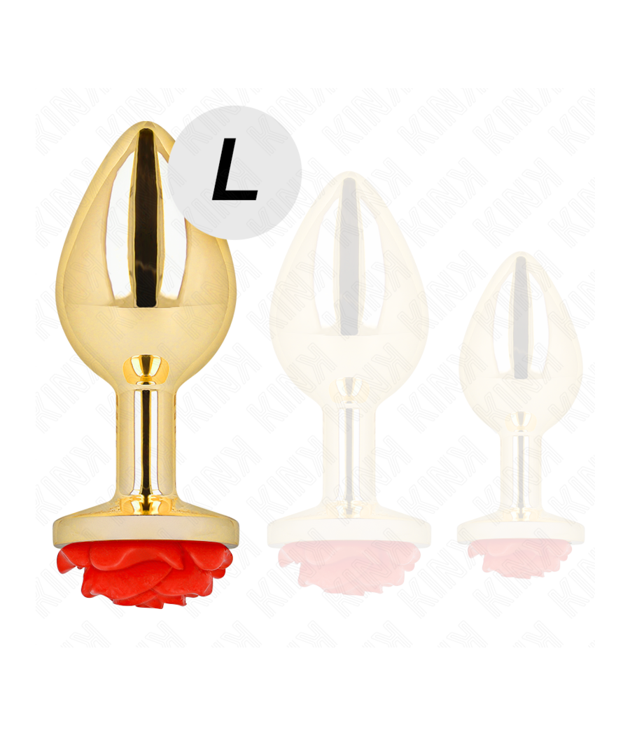 KINK - PLUG ANAL OURO ROSA VERMELHO TAMANHO L