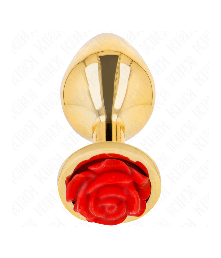 KINK - PLUG ANAL OURO ROSA VERMELHO TAMANHO M