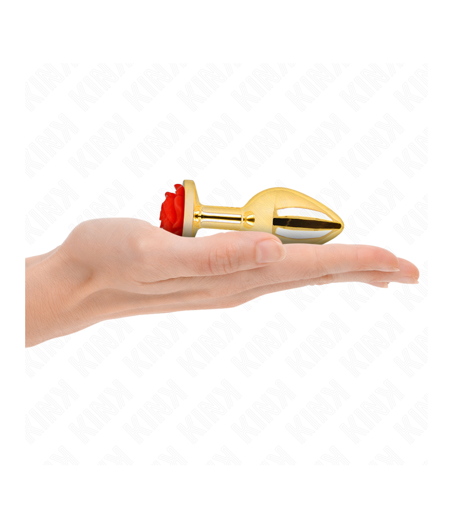 KINK - PLUG ANAL OURO ROSA VERMELHO TAMANHO M
