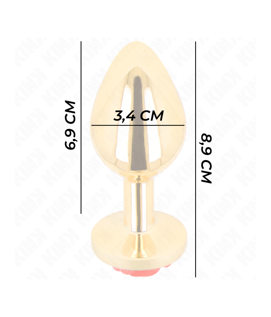 KINK - PLUG ANAL OURO ROSA VERMELHO TAMANHO M