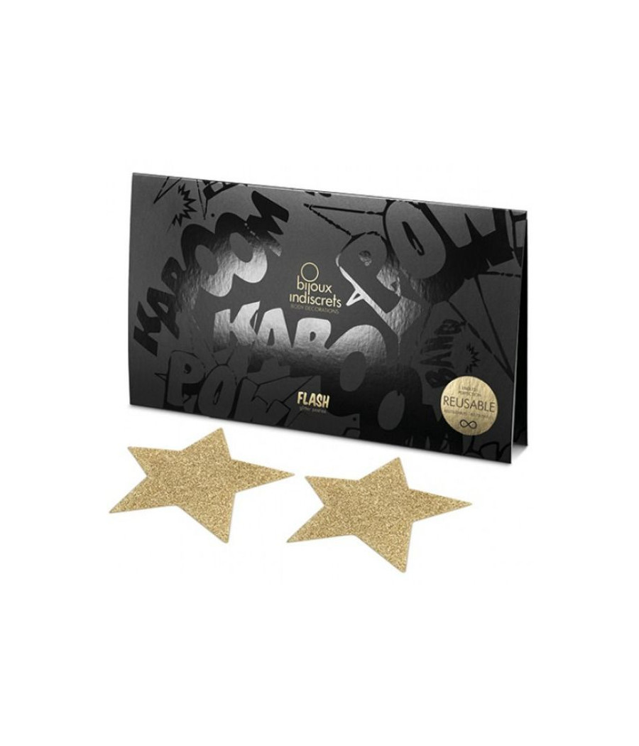 BIJOUX - INDISCRETS COPRI CAPEZZOLI FLASH GOLDEN STAR