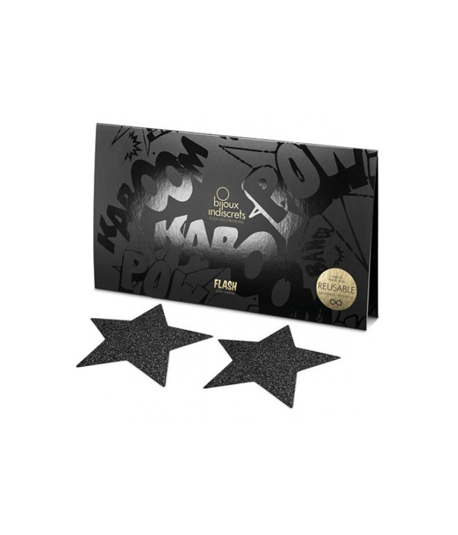 BIJOUX - INDISCRETS CAPUCHONS DE TAMELON NOIR STAR FLASH