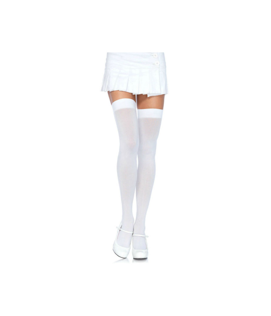 LEG AVENUE - NYLON THIGH HIGHS WHITE