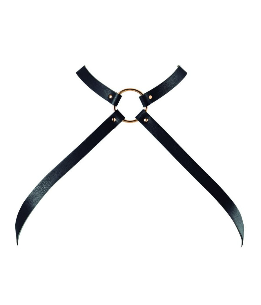 BIJOUX - INDISCRETS MAZE CROSSED CHEST HARNESS BLACK