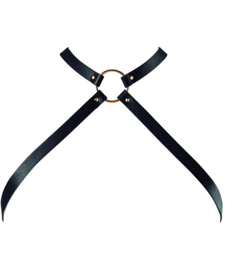 BIJOUX - INDISCRETS MAZE CROSSED CHEST HARNESS BLACK