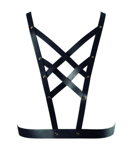 BIJOUX - INDISCRETS MAZE CROSSED HARNESS WITH NECKLINE BLACK