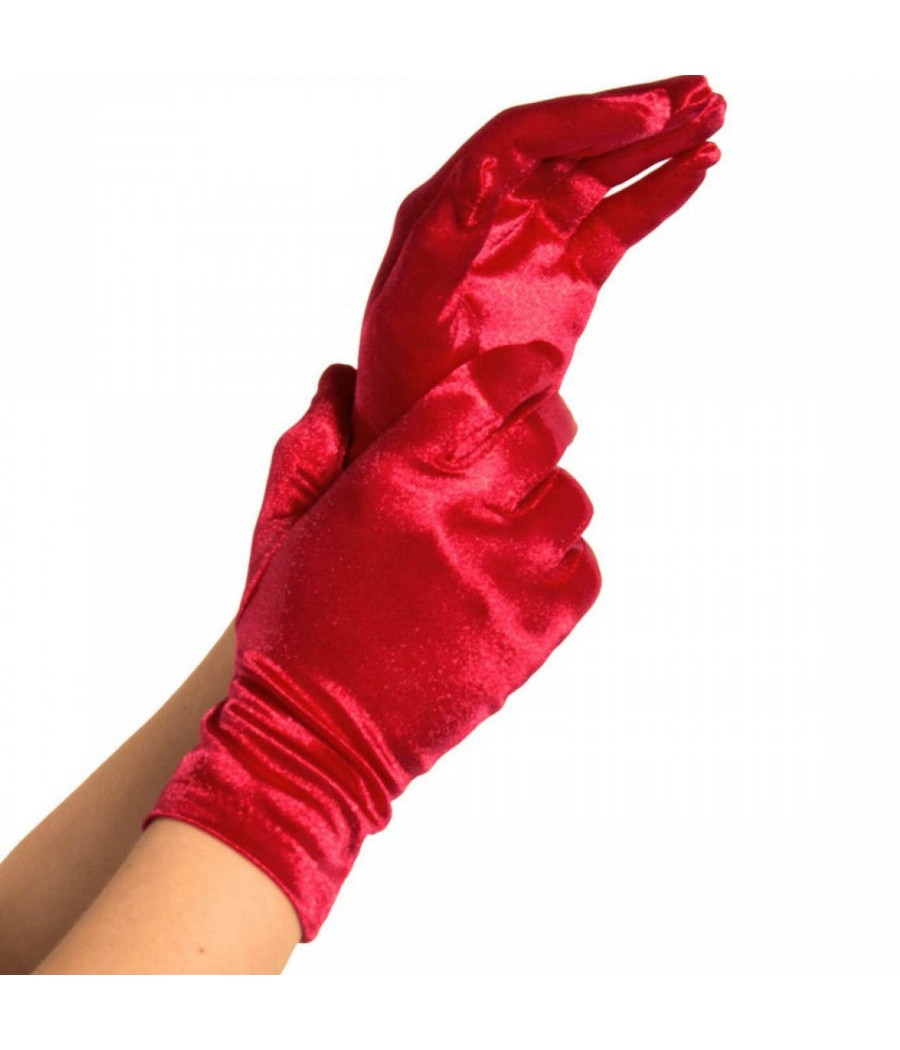 LEG AVENUE - GUANTES SATIN ROJO