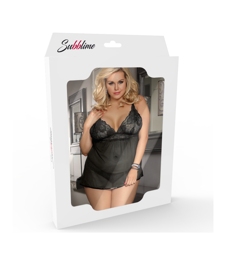 SUBBLIME - QUEEN PLUS MANCHES ÉVASÉES DENTELLE PEIGNOIR
