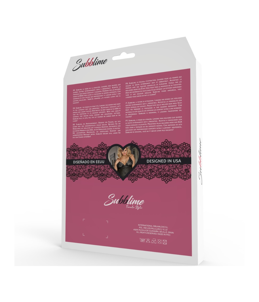 SUBBLIME - QUEEN PLUS LACE PEIGNOIR MANGAS ALARGADAS