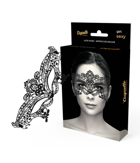 COQUETTE CHIC DESIRE - MASQUE LARGE EN DENTELLE NOIRE