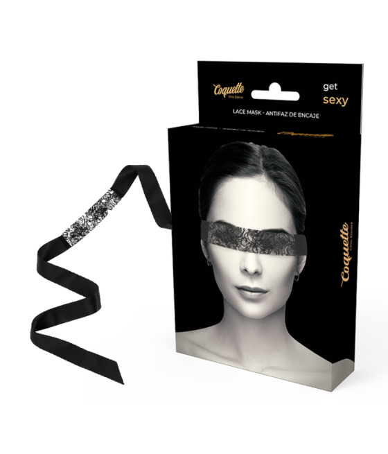 COQUETTE CHIC DESIRE - MSCARA DE RENDA PRETA COM FITA