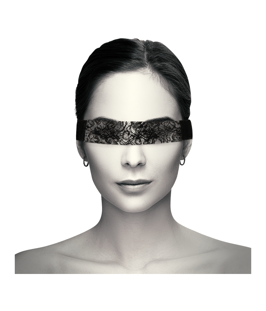 COQUETTE CHIC DESIRE - MASCHERA IN PIZZO NERO CON NASTRO