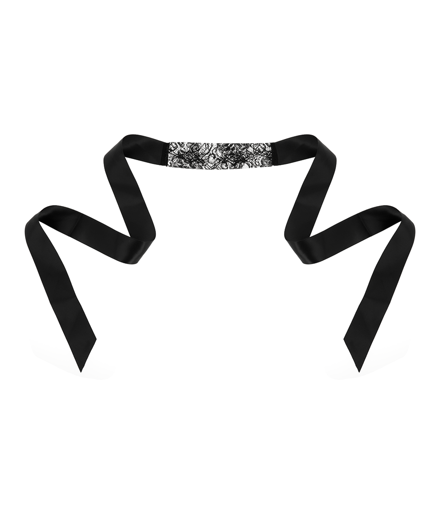 COQUETTE CHIC DESIRE - MASQUE EN DENTELLE NOIRE AVEC RUBAN