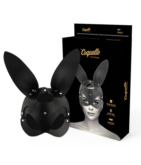 COQUETTE CHIC DESIRE - VEGAN LEATHER MASK WITH BUNNY EARS