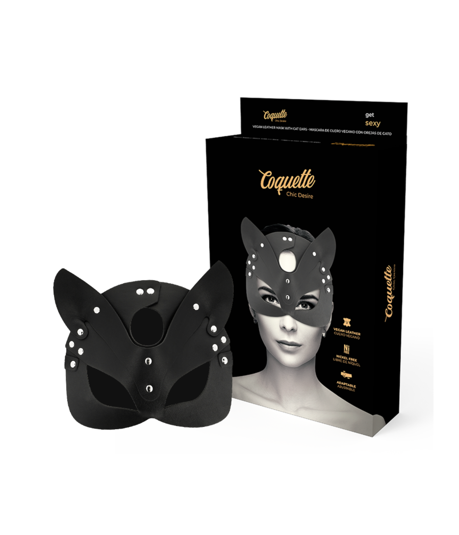 COQUETTE CHIC DESIRE - VEGAN LEATHER MASK WITH BUNNY EARS