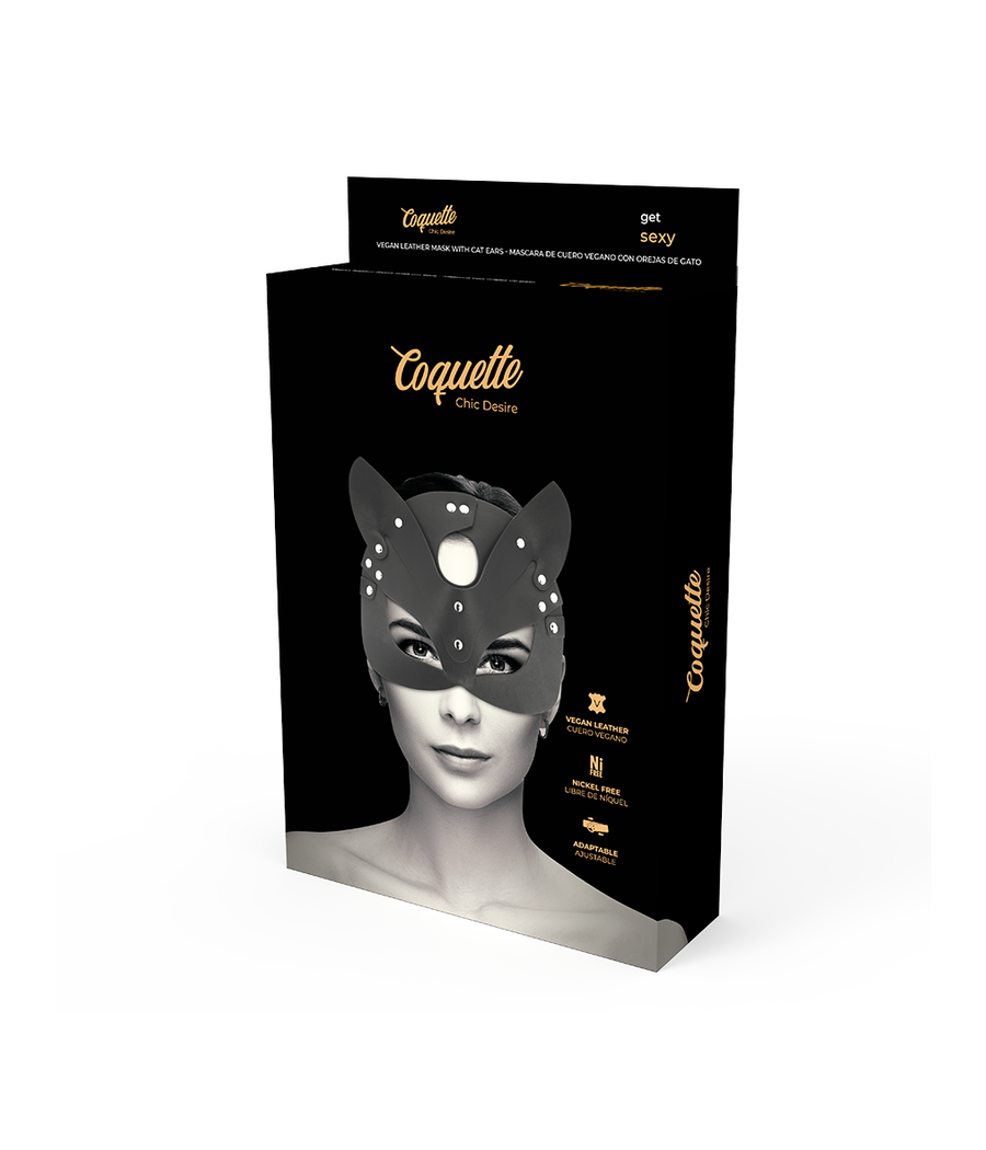 COQUETTE CHIC DESIRE - MASCHERA VEGANA IN PELLE CON ORECCHIE DI GATTO