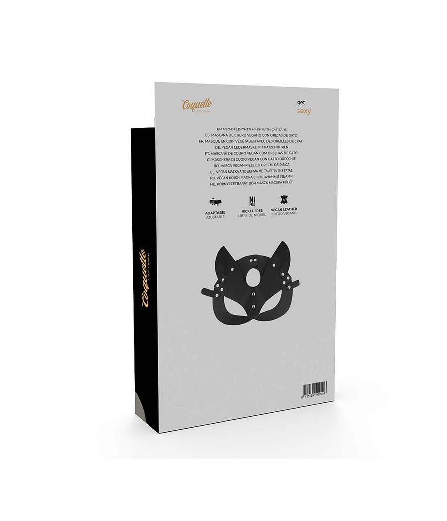 COQUETTE CHIC DESIRE - MÁSCARA CUERO VEGANO CON OREJAS DE GATO