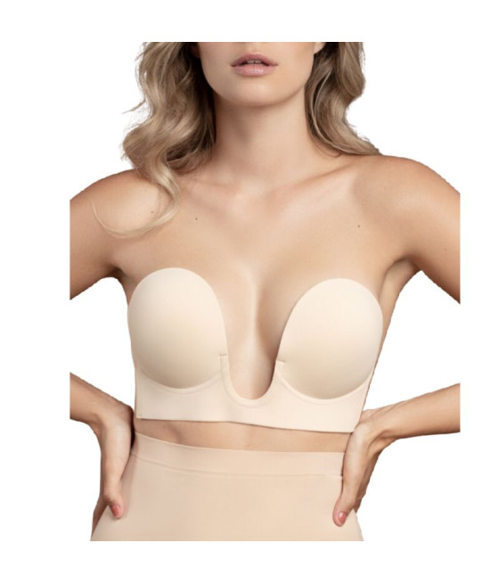 BYE-BRA - SUJETADOR SIN ASAS EN U BEIGE COPA C