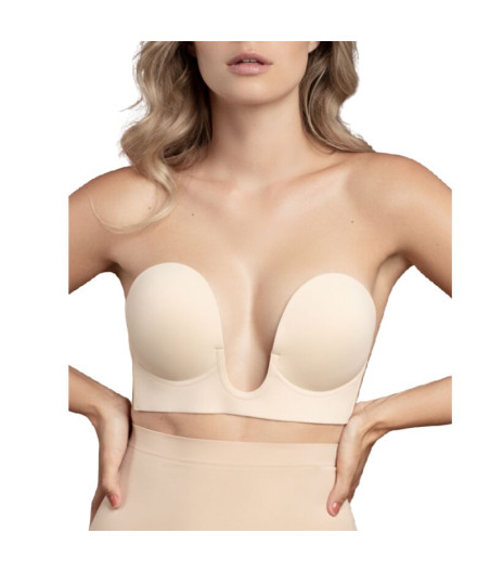 BYE-BRA - SOUTIEN-GORGE SANS POIGNÉES BEIGE BONNET D